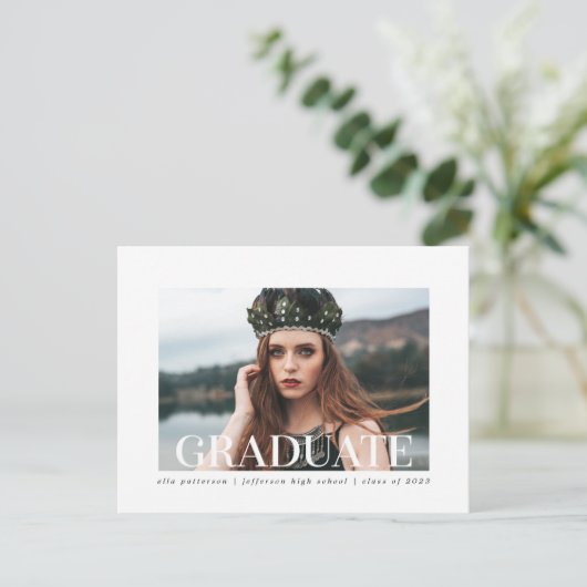 Style simple | Faire-part d'obtention d'une licenc (Debout devant)