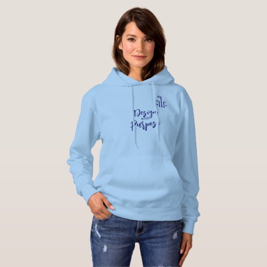 Style : Sweat à capuche pour adultes (bleu clair) (Devant entier)