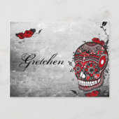 Style tatouage Muerte Crâne et parfums Carte de no (Devant)