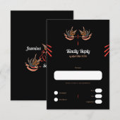 Style tatouage personnalisable Love Swallows Carte (Devant / Derrière)