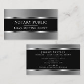 Style texture argent élégant carte de visite (Devant / Derrière)