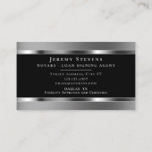 Style texture argent élégant carte de visite (Dos)