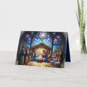 Style Verre Jumeau Nativité Scène 2 Carte de vacan (Devant)