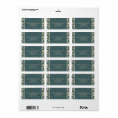 Style - vert damassé n étiquette de adresse blanc  (Feuille entière)