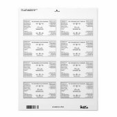 Style vintage blanc avec étiquette cosmétique en t (Feuille entière)