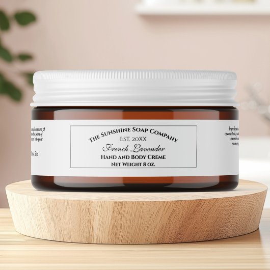 Style vintage blanc Cosmétique Étiquette de jarre