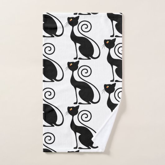 Style Vintage Chat noir (Serviette à main)