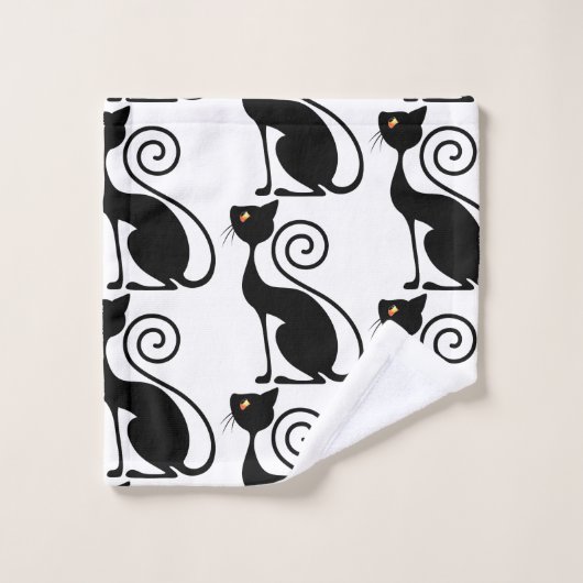 Style Vintage Chat noir (Gant de toilette)