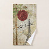 Style vintage classique Paris - Rose rouge (Serviette à main)