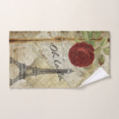 Style vintage classique Paris - Rose rouge (Serviette à main)