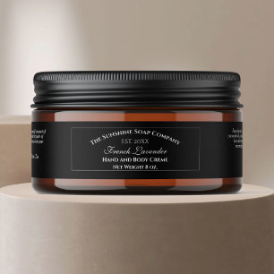 Style vintage Cosmétique Noir Étiquette de pot