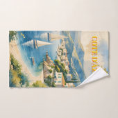 Style vintage Côte d'Azur Voyage en France (Serviette à main)