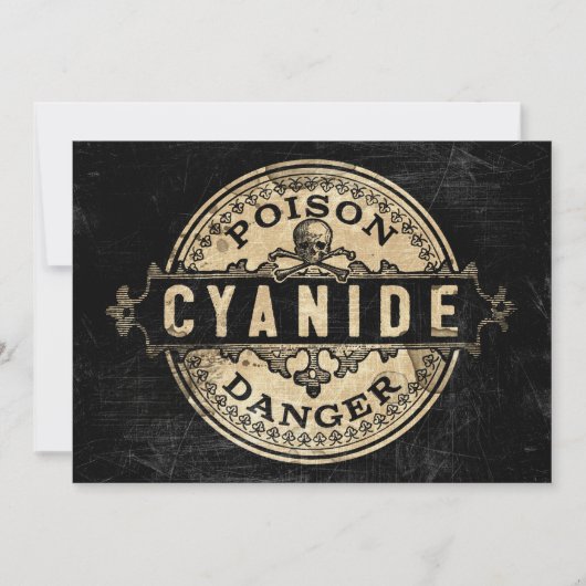 Style vintage Cyanide Poison Invitation Étiquette (Devant)
