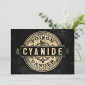 Style vintage Cyanide Poison Invitation Étiquette (Debout devant)