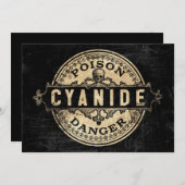 Style vintage Cyanide Poison Invitation Étiquette (Devant / Derrière)