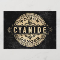 Style vintage Cyanide Poison Invitation Étiquette