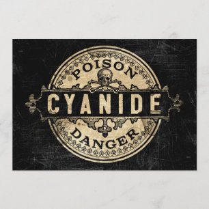 Style vintage Cyanide Poison Invitation Étiquette
