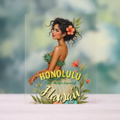 Style vintage Hawaii Voyage Honolulu Hula Girl (Neutre)