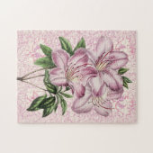 Style vintage Lily Bunch Mauve Pink Puzzle (Horizontal)