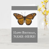 Style vintage, Papillon, Bonne Carte Anniversaire (Fleur jaune)