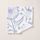 Style vintage Purple Vert Bleu Motif Floral (Gant de toilette)