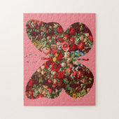 Style vintage Rose floral rose papillon Puzzle (Vertical)