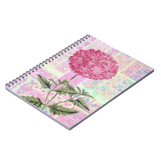 Style Vintage rose Hydrangea Puff Journal (Côté gauche)