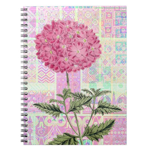 Style Vintage rose Hydrangea Puff Journal (Devant)