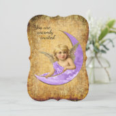 Style vintage Spirituel Lavender Angel Invitation (Debout devant)