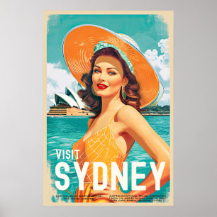 Style vintage Sydney Travel Poster