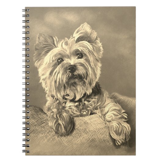 Style vintage Yorkshire Terrier Carnet spiral (Devant)