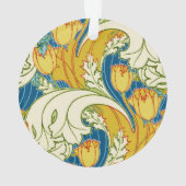Style William Morris Tulp Tissu Floral sarcelle et (dos)