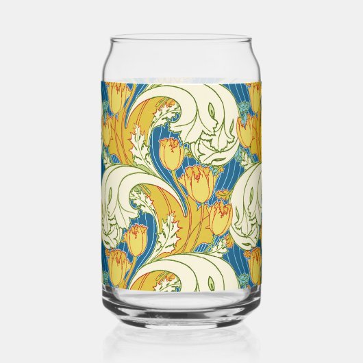 Style William Morris Tulp Tissu Floral sarcelle et (Recto)