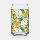 Style William Morris Tulp Tissu Floral sarcelle et (Droite)