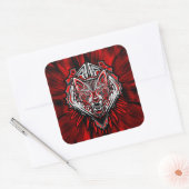 Style Wolf Tattoo Haida Art Stickers Carré brillan (Enveloppe)