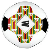 Stylé ZIMBABWE FLAG Monogramme balle de soccer (Tourné)