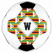 Stylé ZIMBABWE FLAG Monogramme balle de soccer (Devant)