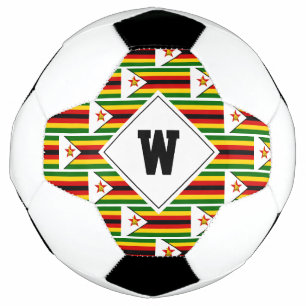 Stylé ZIMBABWE FLAG Monogramme balle de soccer