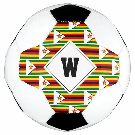 Stylé ZIMBABWE FLAG Monogramme balle de soccer (Devant)