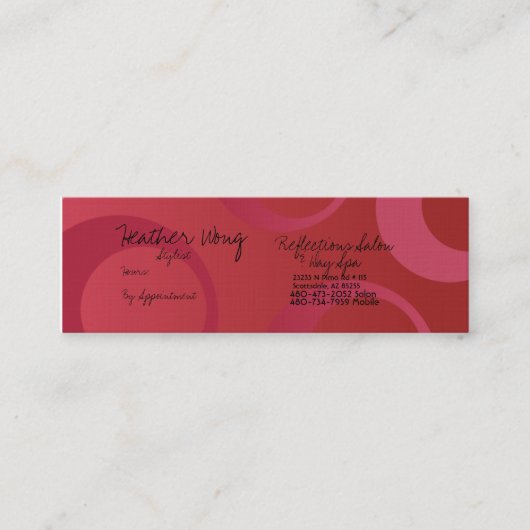 styleenkaart mini visitekaartje (Voorkant)