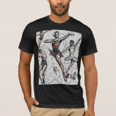 Styles de danse expressifs T-shirt noir & blanc (Devant)