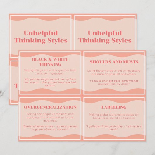 Styles de pensée inutiles Cartes de jeu de pêches  (Devant / Derrière)