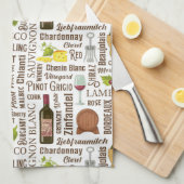 Styles de vin Serviette de cuisine (Quart Plié)