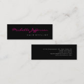 Stylet Cheveux mince Script Carte de visite rose g (Devant / Derrière)