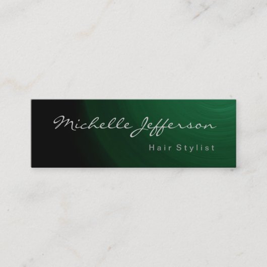 Stylet Cheveux mince Script Carte de visite vert (Devant)