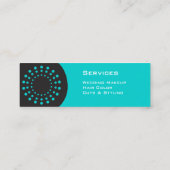 Stylet cheveux turquoise Carte Biz mince (Dos)