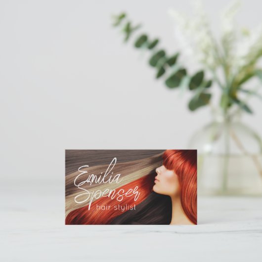 Stylet de cheveux Long Carte de visite de cheveux (Debout devant)