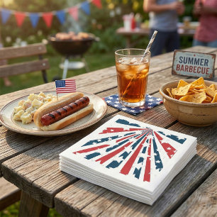 Stylied American Flag Paper Napkins Servet