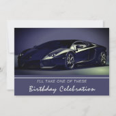 Stylin Fast Car Birthday Uitnodiging (Voorkant)
