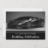 Stylin Fast Car Birthday Uitnodiging (Voorkant)